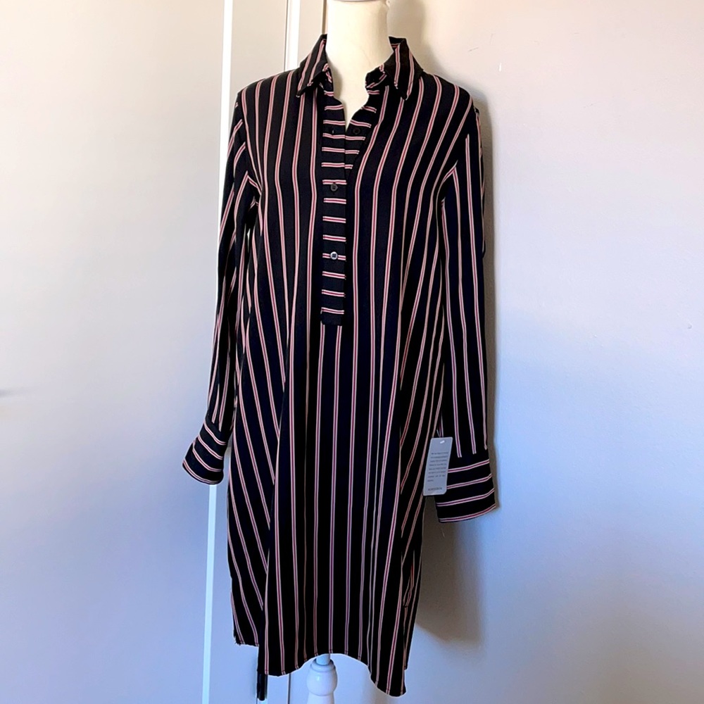 Max Studio Striped Shirt Dress